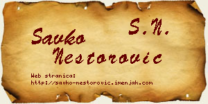 Savko Nestorović vizit kartica